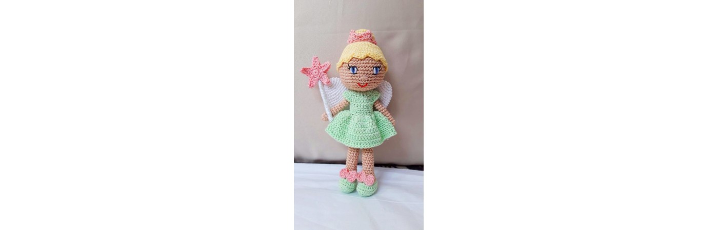  Amigurumi Soft Toy- Handmade Crochet- Fairy Doll (Green)